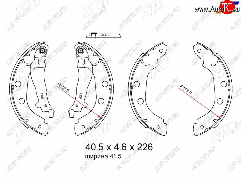 1 559 р. Колодки тормозные барабанные задние RH-LH SAT  Nissan Primera  2 седан (1999-2002), Renault Kangoo ( KC,  KW0) (1997-2016)  с доставкой в г. Вологда