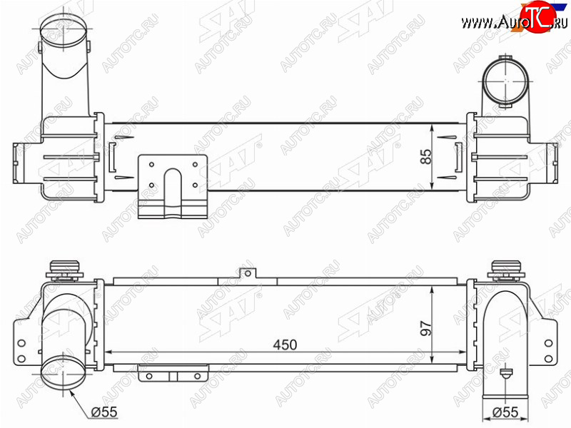 7 599 р. Интеркулер KIA SORENTO 03-06 (140л.с.) SAT ST-28190-4A160  с доставкой в г. Вологда