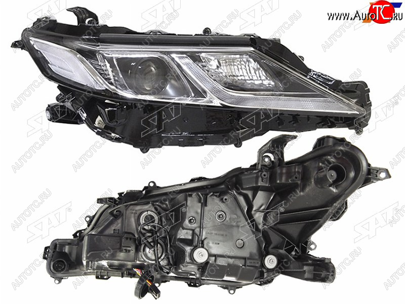 16 249 р. Фара правая (1 LED полоса) SAT Toyota Camry XV70 дорестайлинг (2017-2021)  с доставкой в г. Вологда