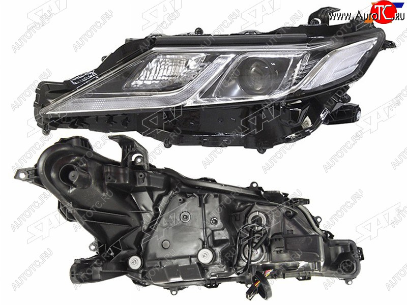 16 249 р. Фара левая (1 LED полоса) SAT Toyota Camry XV70 дорестайлинг (2017-2021)  с доставкой в г. Вологда