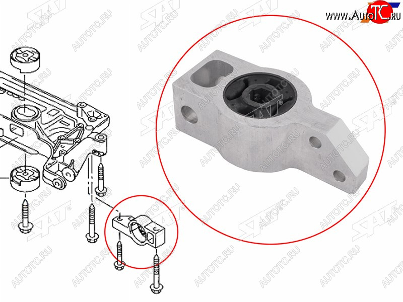 1 699 р. Сайлентблок задний переднего рычага VW JETTA 05-16PASSAT 05-15TIGUAN 07-AUDI Q5 11-TT 06-14 SAT ST-3C0199231E  с доставкой в г. Вологда