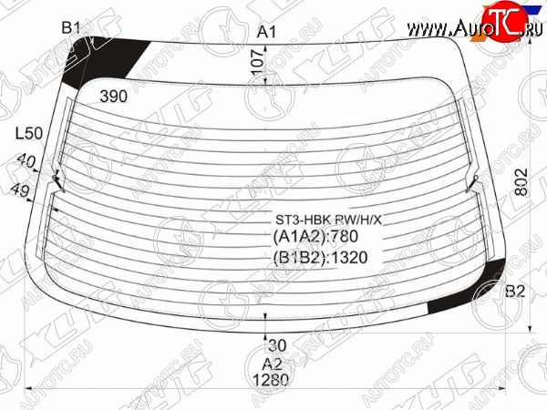 4 549 р. Стекло заднее с обогревом HONDA CIVIC (EURO) 5D HBK 95-00                                            XYG ST3-HBK RW/H/X  с доставкой в г. Вологда