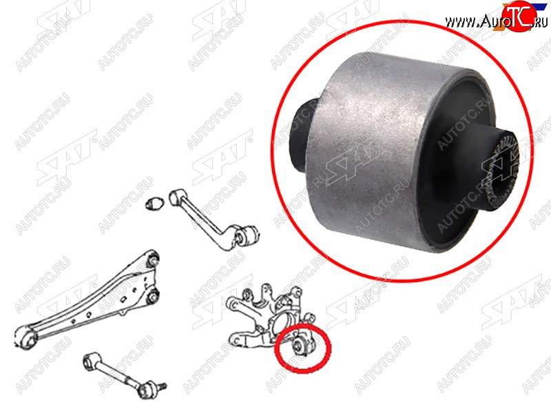 799 р. Сайлентблок Toyota Avensis (T270) 08-18  Corolla (E150) 06-13  Harrier (XU60) 17-20  RAV4 (XA30,X SAT ST-42305-42020-U  с доставкой в г. Вологда
