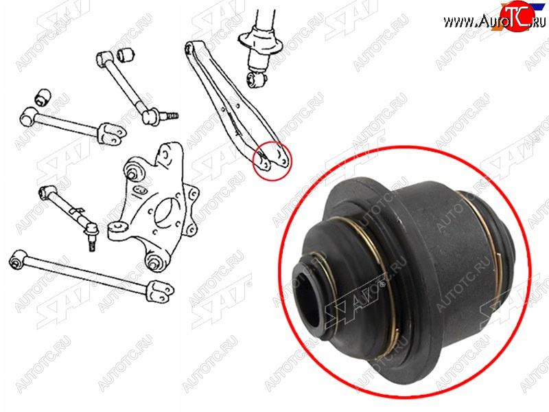 859 р. Сайлентблок задней цапфы TOYOTA CROWNMAJESTA GRS18#UZS18# 2003-2008 SAT ST-42304-30090-U  с доставкой в г. Вологда