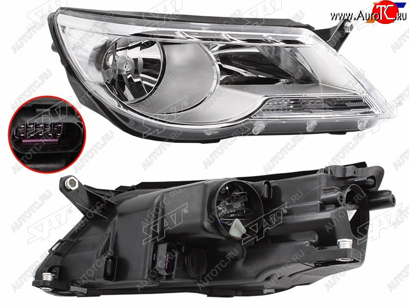 6 899 р. Фара правая (с электрокорректором) SAT Volkswagen Tiguan NF дорестайлинг (2006-2011)  с доставкой в г. Вологда