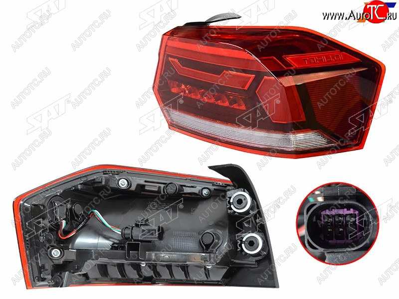 4 099 р. Фонарь задний правый SAT  Volkswagen Polo  Mk6 (2020-2022) лифтбек  с доставкой в г. Вологда