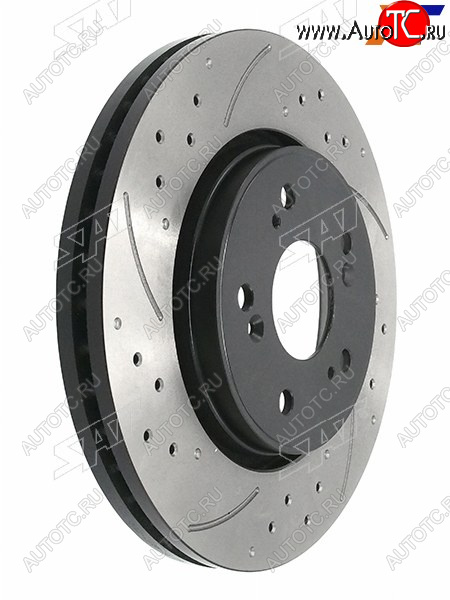 7 849 р. Комплект дисков тормозных передний перфорированные (Ø293 mm) SAT Honda CR-V RE1,RE2,RE3,RE4,RE5,RE7 дорестайлинг (2007-2010)  с доставкой в г. Вологда