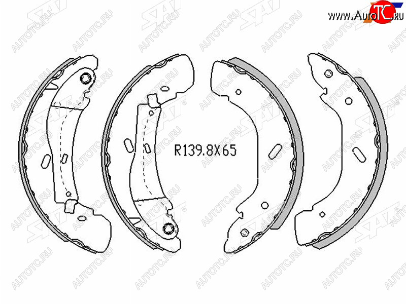 2 899 р. Колодки тормозные задние RH-LH SAT  Ford Transit (2000-2006) цельнометаллический фургон дорестайлинг (Диски 16)  с доставкой в г. Вологда