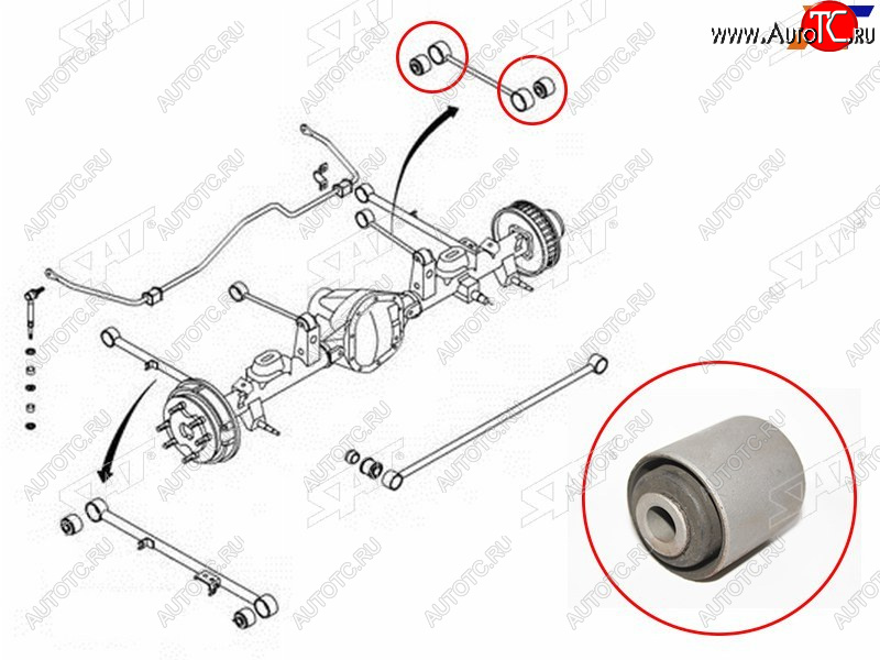 296 р. Сайлентблок SsangYong Actyon 05-10  Actyon Sports 06-12  Korando 96-06  Kyron 05-16 SAT ST-4542105000  с доставкой в г. Вологда