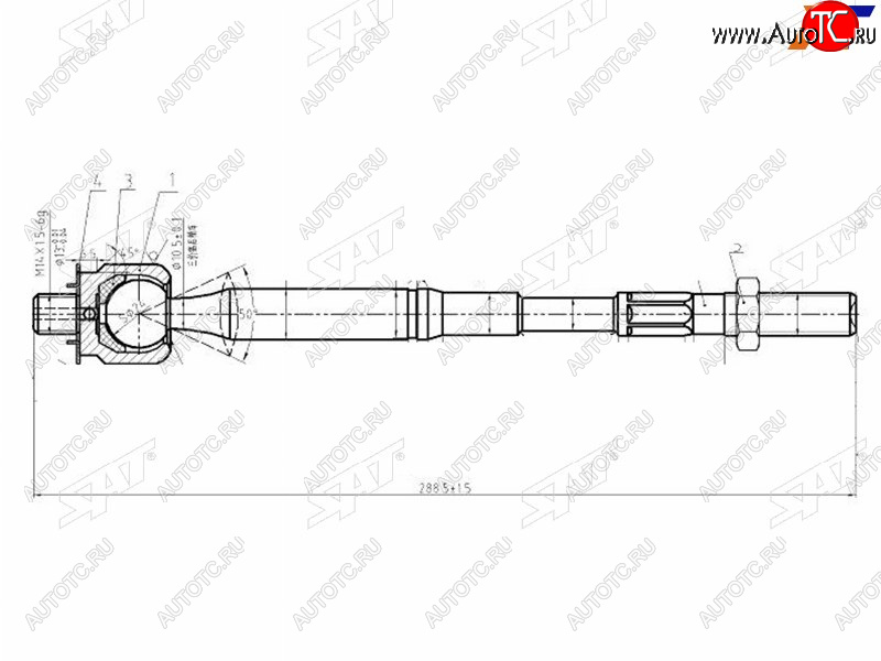 1 059 р. Тяга рулевая TOYOTA COROLLAALLIONPREMIOMATRIXISISNOAHVOXY 02- SAT ST-45503-09400  с доставкой в г. Вологда