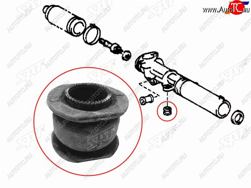 241 р. Втулка рулевой рейки Toyota Land Cruiser Prado (J90) 96-02  Hilux Surf 95-00 SAT ST-45522-35020  с доставкой в г. Вологда