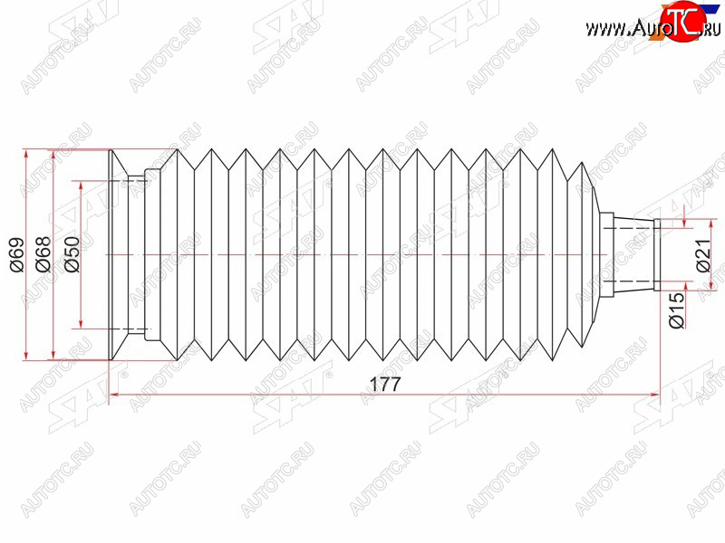 339 р. Пыльник рулевой рейки TOYOTA LAND CRUISER PRADOHILUX SURF 02-HIGHLANDER07- LH=RH SAT ST-45535-26030  с доставкой в г. Вологда