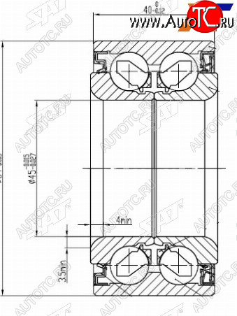 1 539 р. Подшипник передней ступицы HONDA CR-V RD4-7, EDIX BE#, ELEMENT с ABS SAT ST-45BWD12  с доставкой в г. Вологда
