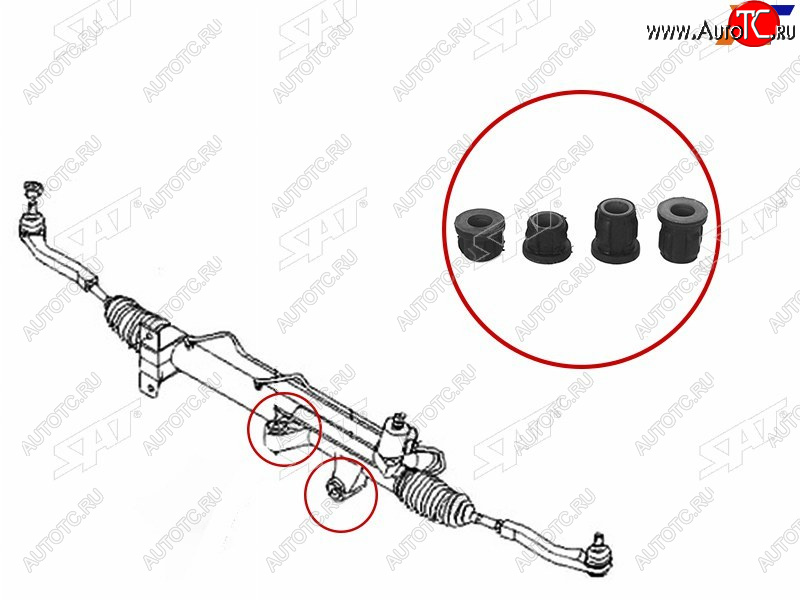 419 р. Втулка рулевой рейки SsangYong Actyon 05-10  Actyon Sports 06-12  Kyron 05-16  Rexton 01-07 SAT ST-4650009005B  с доставкой в г. Вологда