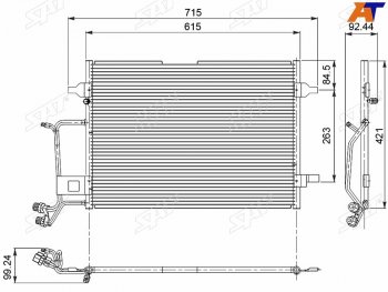 Радиатор кондиционера Audi A3 96-19  A4 94-  A5 07-  A6 94-18  Skoda Kodiaq 16-22  Octavia 12-2 SAT ST-47-0039