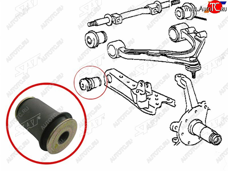 439 р. Сайлентблок нижнего рычага TOYOTA LITETOWNACENOAHMASTERACE 2WD 85-                                SAT ST-48061-27011  с доставкой в г. Вологда