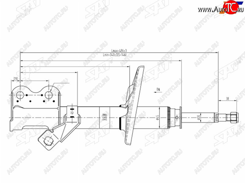 3 369 р. Стойка передняя RH SAT Toyota Sprinter E100 дорестайлинг седан (1991-1993)  с доставкой в г. Вологда