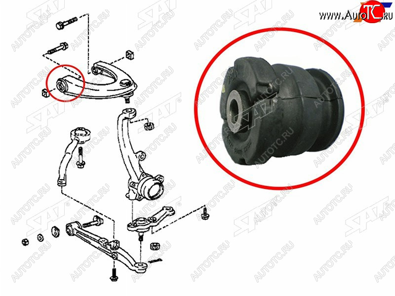 329 р. Сайлентблок Toyota Crown 95-07  Mark II (X90,X100,X110) 92-04  Lexus IS 98-05  Toyota Altezza 98- SAT ST-48632-30100  с доставкой в г. Вологда