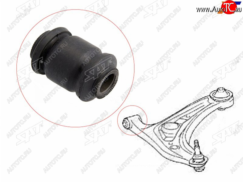 289 р. Сайлентблок Toyota Corolla (E180) 12-19  Corolla Fielder (E160) 12-  Probox 02-  Ractis 05-10  C SAT ST-48654-0D080  с доставкой в г. Вологда