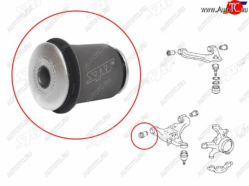 689 р. Сайлентблок Toyota Hilux Pick Up 04-20  Land Cruiser Prado (J120) 02-09  FJ Cruiser 05-18  Fortun SAT ST-48654-0K040  с доставкой в г. Вологда