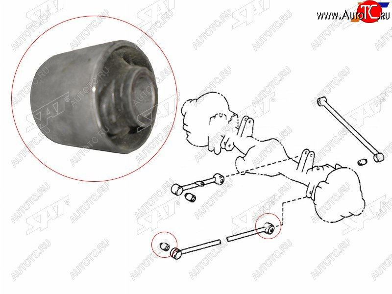 449 р. Сайлентблок Toyota Land Cruiser (J80) 89-97  Highlander 07-13 (Снизу Зад) SAT ST-48702-60040  с доставкой в г. Вологда