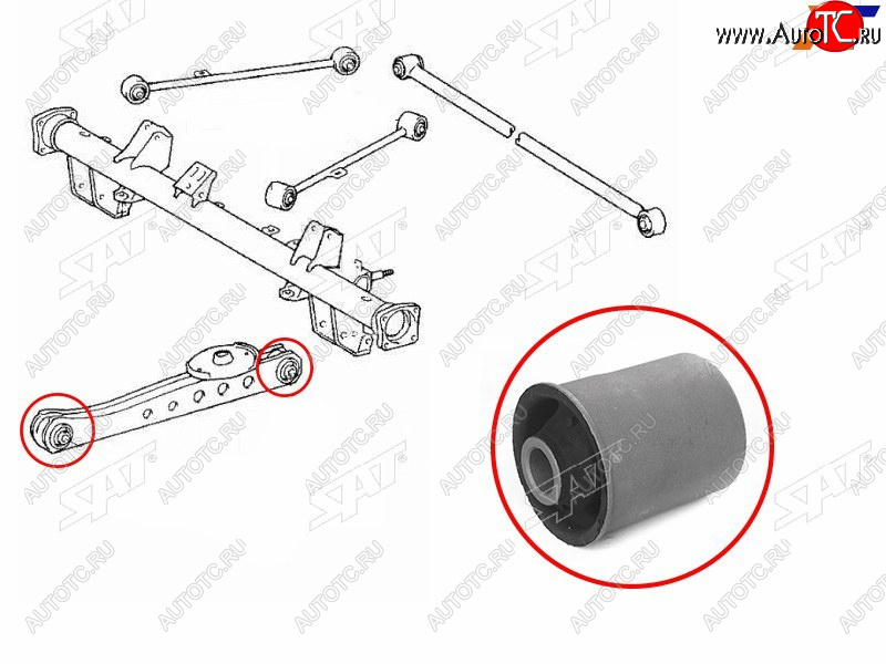 296 р. Сайлентблок Toyota Probox 02- SAT ST-48704-52010  с доставкой в г. Вологда