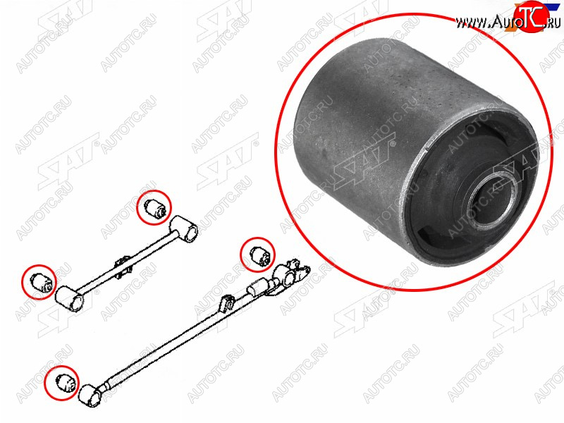 769 р. Сайлентблок нижнего RR продольного рычага TOYOTA RUSH 2006-2013 SAT ST-48704-B4010  с доставкой в г. Вологда