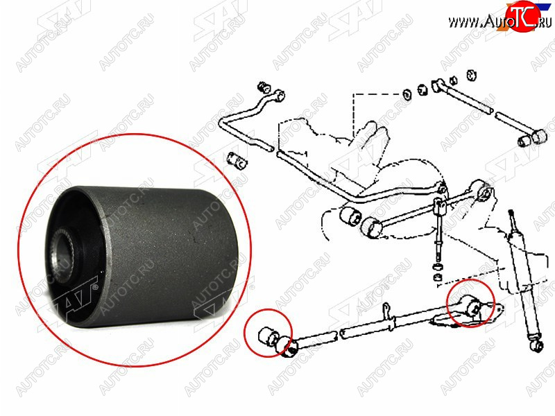 489 р. Сайлентблок Toyota Hiace 89-04  Lite Ace 92-96  Lite Ace Noah 96-01  Town Ace 92-96 SAT ST-48704-28010  с доставкой в г. Вологда
