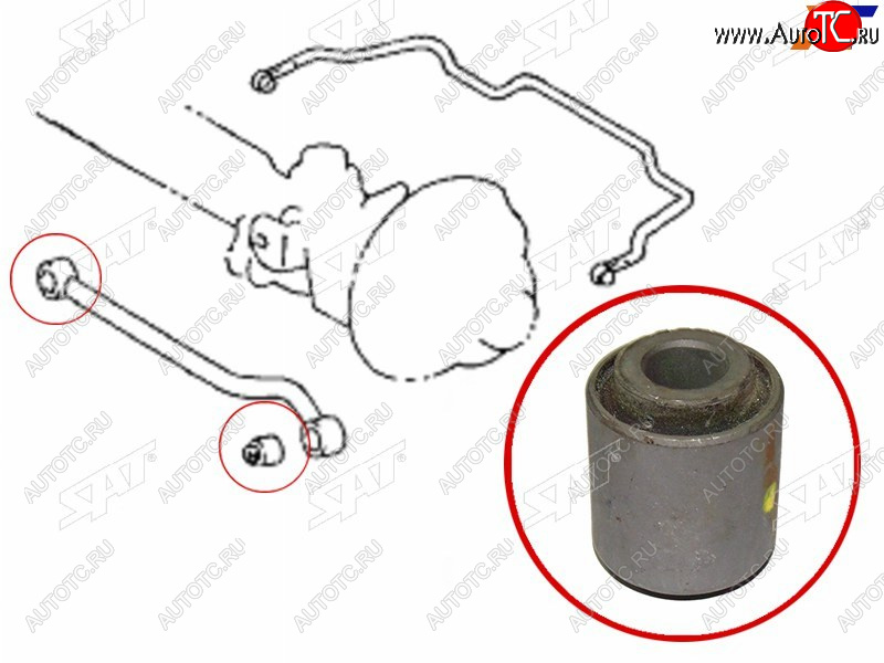 389 р. Сайлентблок Toyota Land Cruiser (J100,J80) 89-07  Land Cruiser Prado (J70) 87-96  Highlander 07-13 SAT ST-48706-60030  с доставкой в г. Вологда