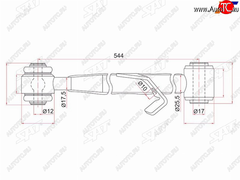 1 779 р. Тяга поперечная задней подвески нижняя TOYOTA RAV4 00-05CHERY TIGGO 06- RH SAT ST-48720-42020  с доставкой в г. Вологда