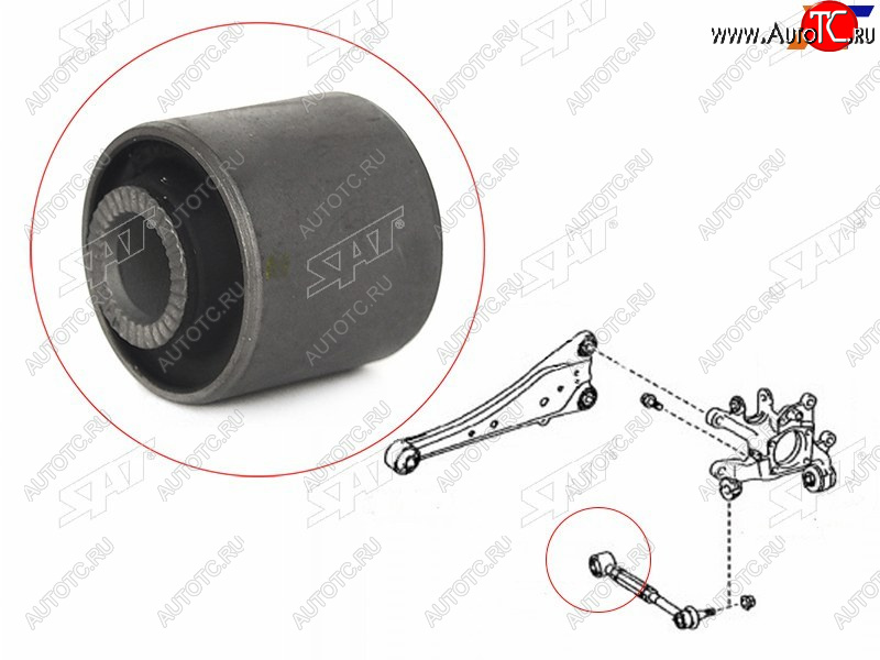 299 р. Сайлентблок Chery Tiggo T11 05-16  Toyota Avensis (T270) 08-18  Mark II (X110) 00-04  RAV4 (XA30) SAT ST-48725-24100  с доставкой в г. Вологда