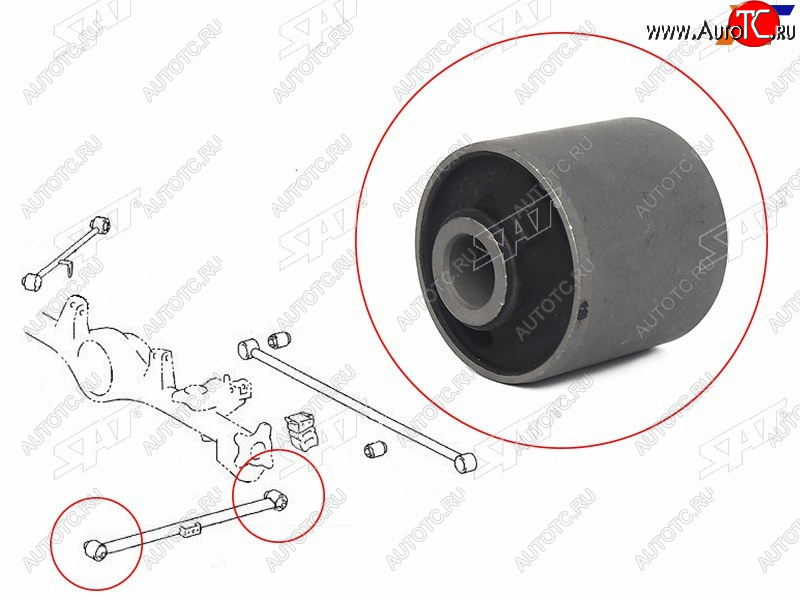 369 р. Сайлентблок задней нижней продольной тяги TOYOTA LAND CRUISER PRADO 02-14HILUXSURF 02-FJ CRUISER SAT ST-48725-35020  с доставкой в г. Вологда