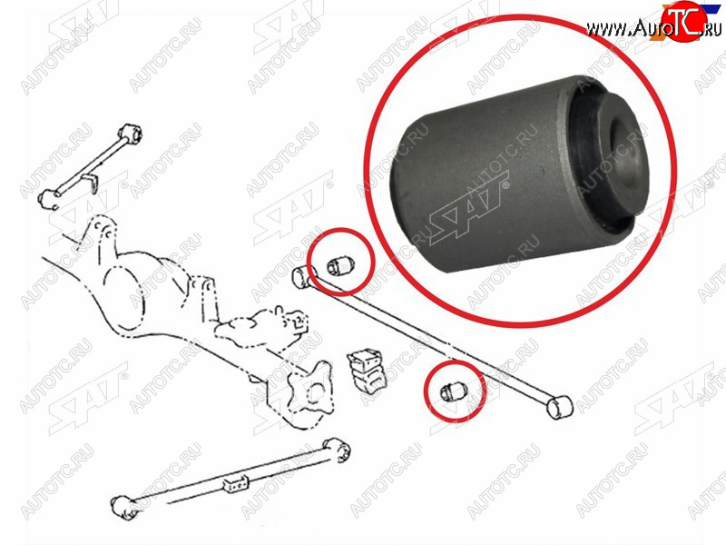 329 р. Сайлентблок Toyota Land Cruiser (J100) 98-07  Land Cruiser Prado (J120,J150) 02-20  Lexus GX 02-09 SAT ST-48725-35040  с доставкой в г. Вологда