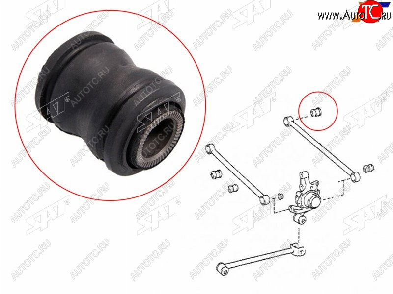 399 р. Сайлентблок Toyota Caldina (T190) 92-02  Harrier (XU10,XU30) 97-13  Lexus RX 03-09  Toyota Carina SAT ST-48725-48010  с доставкой в г. Вологда
