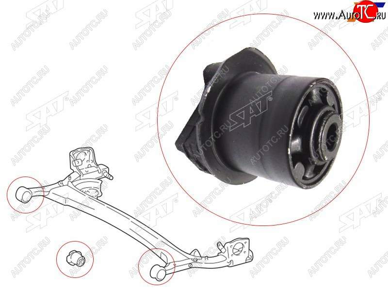1 079 р. Сайлентблок Toyota Passo 04-16  Vitz 99-05  Daihatsu Boon 04-10  Sirion 05-13  Scion xA 04-06  SAT ST-48725-52010  с доставкой в г. Вологда