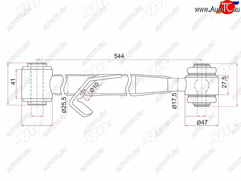 1 769 р. Тяга поперечная задней подвески нижняя TOYOTA RAV4 00-05CHERY TIGGO 06- LH SAT ST-48730-42020  с доставкой в г. Вологда