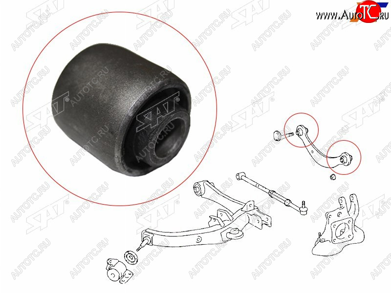 209 р. Сайлентблок Toyota Avensis (T250,T270) 03-18  Caldina (T240) 02-07  Corolla (E150,E180,E120) 00-19 SAT ST-48770-21011B  с доставкой в г. Вологда