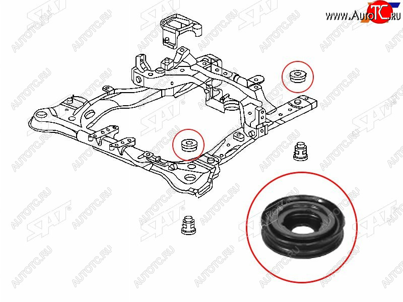 150 р. Сайлентблок подрамника верхний HONDA ACCORD 02-08ODYSSEY 03-13INSPARI 03-07ACURA TSX 04-08        SAT ST-50261-SDA-A02  с доставкой в г. Вологда