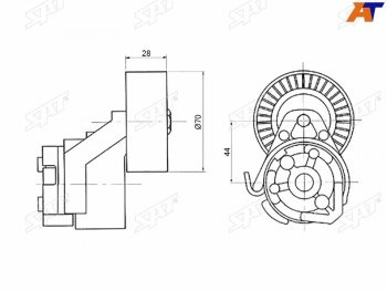 Натяжитель приводного ремня FIAT DUCATOIVECO DAILY 2,3 02- SAT ST-504086751