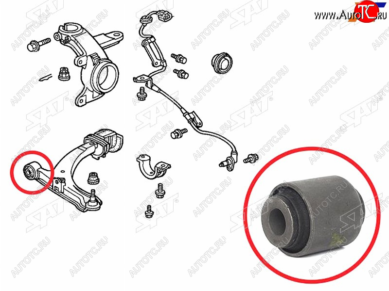 349 р. Сайлентблок переднего рычага передний HONDA HR-V 98-05LOGO 96-01 SAT ST-51392-S2H-G01  с доставкой в г. Вологда