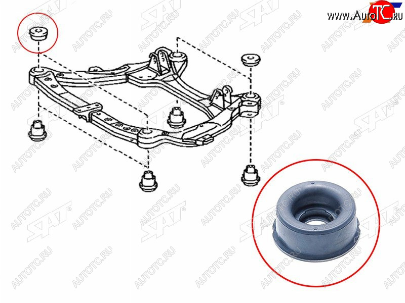 228 р. Сайлентблок Toyota Harrier (XU30) 03-13  Lexus RX 03-15  Toyota Highlander 00-07  Kluger V 00-07 SAT ST-52213-28020  с доставкой в г. Вологда