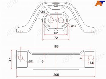 Подушка заднего дифференциала TOYOTA COROLLA 91-02SPACIO 97-00SPRINTER 91-02 SAT ST-52291-12010