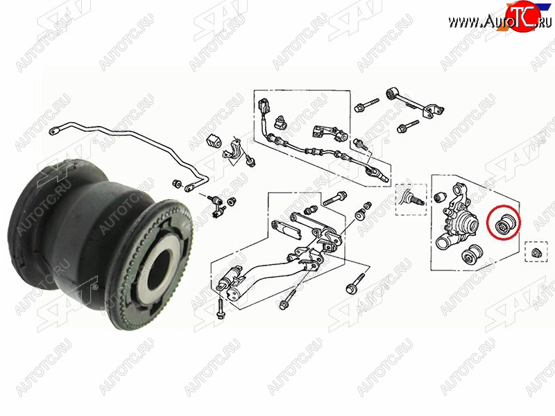 419 р. Сайлентблок Honda Civic 00-06  Civic Ferio 00-05  CR-V 01-06  Stream 00-06  Mazda 3 13-19  6 12 SAT ST-52366-S5A-024  с доставкой в г. Вологда