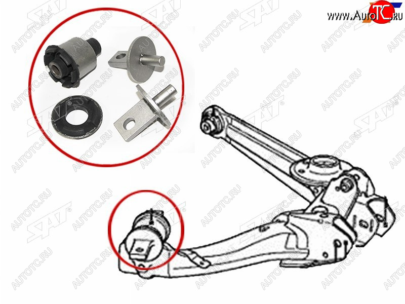 2 559 р. Сайлентблок заднего нижнего рычага передний HONDA STREAM 06-14CIVIC 06-15 SAT ST-52371-SMA-040BF  с доставкой в г. Вологда