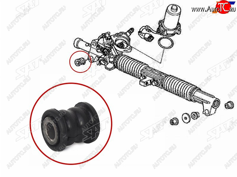 177 р. Втулка рулевой рейки Honda Civic 00-06  Civic Ferio 00-05  Fit 01-07  Mobilio 01-08 SAT ST-53010-S5S-000B  с доставкой в г. Вологда