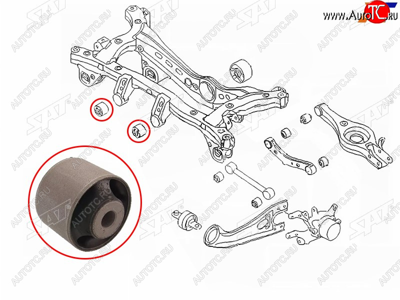 329 р. Сайлентблок заднего редуктора передний HYUNDAI TUCSON 15-SANTA FE 06-KIA SPORTAGE 15-              SAT ST-53912-2E200  с доставкой в г. Вологда