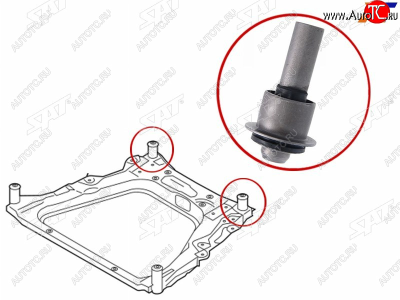 599 р. Сайлентблок Nissan Juke 10-20  Qashqai 06-13  X-Trail 07-15  Dualis 07-14  Renault Koleos 08-16 SAT ST-54467-JD00A  с доставкой в г. Вологда