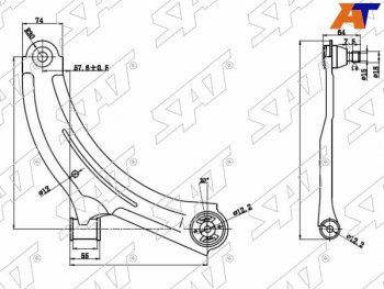 Рычаг нижний с шаров. NISSAN BLUEBIRD SYLPHYCUBEVANETTETIIDALATIOWINGROAD 05- RH SAT ST-54500-EW000