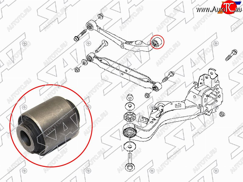 369 р. Сайлентблок Nissan Juke 10-20  Qashqai 06-22  Serena 05-16  X-Trail 07-15 SAT ST-55120-JD000  с доставкой в г. Вологда
