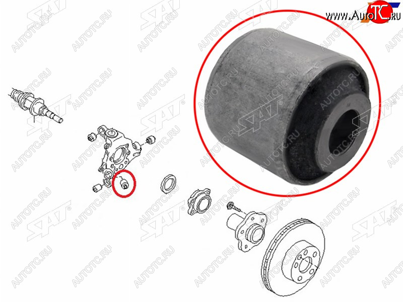 225 р. Сайлентблок Nissan Murano 07-22  Teana 03-14  Toyota Crown 95-07  Mark II (X90,X100,X110) 92-04  SAT ST-55148-AL500  с доставкой в г. Вологда